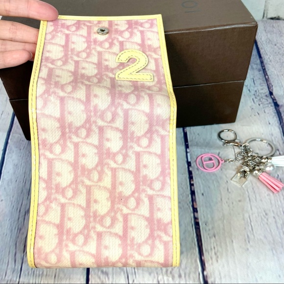 Christian Dior Pink Trotteur wallet with bag charm keychain - Picture 3 of 15